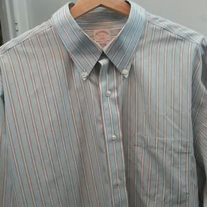 Brooks Brothers 346 Multicolor Stripe Shirt 17.5